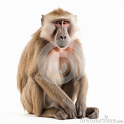 Monkey baboon close-up isolated on white Stock Photo