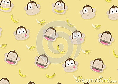 Monkey bananas joke background Stock Photo