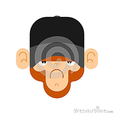 Monkey in Baseball cap. Gorilla face. Vector illustration Vector Illustration