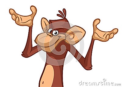 Cartoon monkey chimpanzee. Vector illustration Vector Illustration