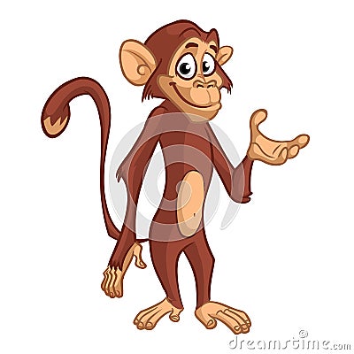 Cartoon monkey chimpanzee. Vector illustration Vector Illustration