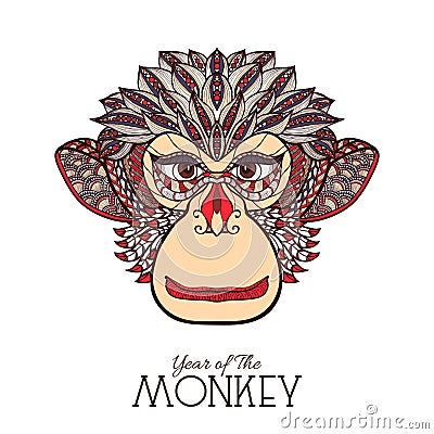 Monkey Color Face Vector Illustration