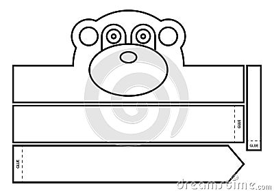 Monkey coloring headband Vector Illustration