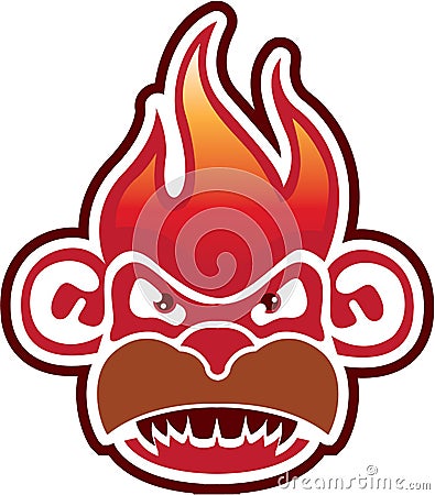 Monkey Face Logo Vector Vector Illustration