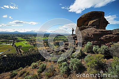 Monkey face, Smith Rock Park Stock Photo