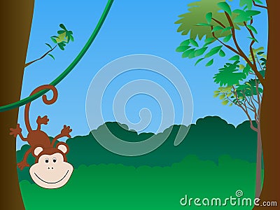 Monkey hanging Stock Photo