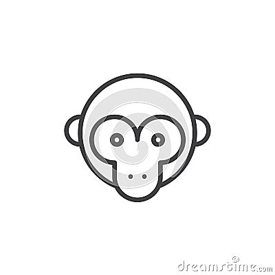 Monkey head line icon Vector Illustration