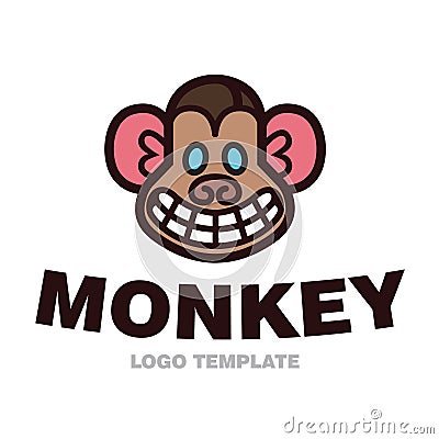 Monkey head logo template Vector Illustration