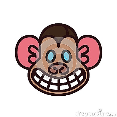 Monkey head logo template Vector Illustration