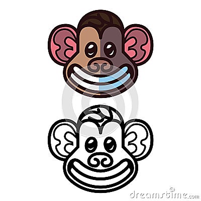 Monkey head logo template Vector Illustration