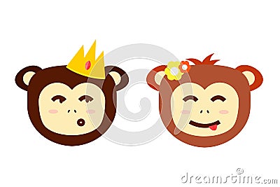 Monkey head vector illustration. Vector Illustration