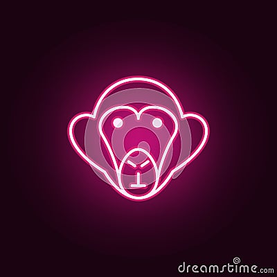 monkey icon. Elements of Scientifics study in neon style icons. Simple icon for websites, web design, mobile app, info graphics Stock Photo