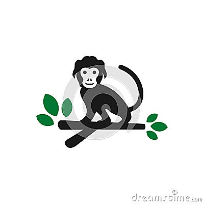 Monkey jungle logo design Vector Illustration