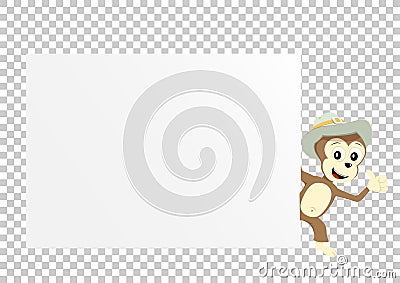 Monkey paper transparent Vector Illustration