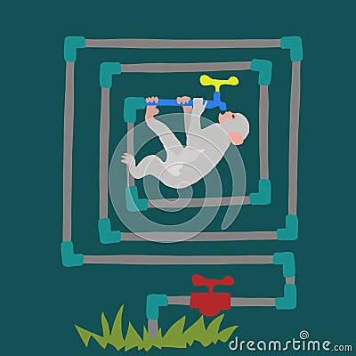 Monkey searching water Illustration Cartoon Illustration