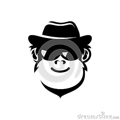 monkey and sunglasses Vector Illustration