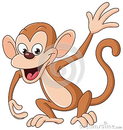 Monkey waving Vector Illustration