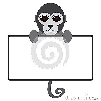 Monkey on white background Vector Illustration