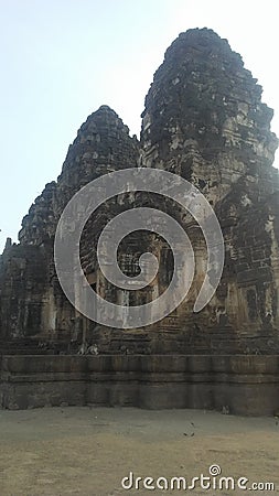 Monkeys at Phra Prang Sam Yot Temple in Lopburi, Thailand. Editorial Stock Photo
