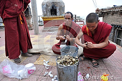 Monks Editorial Stock Photo