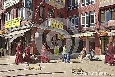 Monks in Kathmandu Editorial Stock Photo