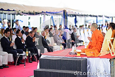 Monks perform religious ceremonies in Thailand Editorial Stock Photo