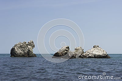 Monks rocks in the Black Sea Stock Photo