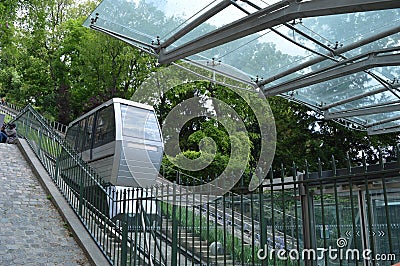 Monmartre funicular, lift to Monmartre Editorial Stock Photo
