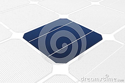 Mono-crystalline solar cell against a drawing Stock Photo