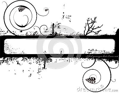 Mono floral tag Vector Illustration