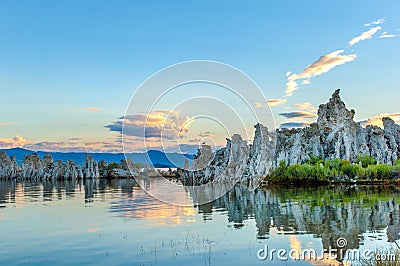 Mono lake tufa formations Stock Photo