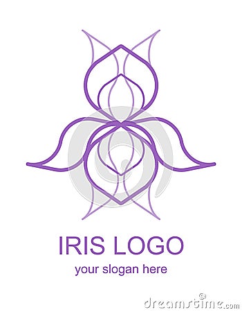 Mono Line Iris Logotype Vector Illustration