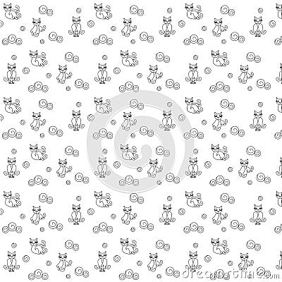 Monochrom pattern with owls Vector Illustration