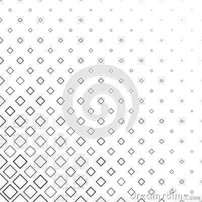 Monochromatic abstract square pattern background - black and white vector graphic from diagonal squares Vector Illustration