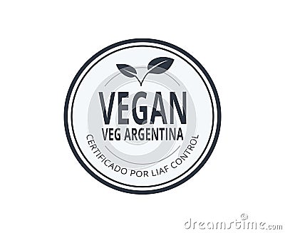 Monochromatic Argentinian Vegan Symbol. Concept of organic and bio. Vector Illustration