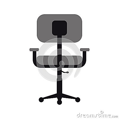 Monochromatic chair office comfort workplace design Vector Illustration