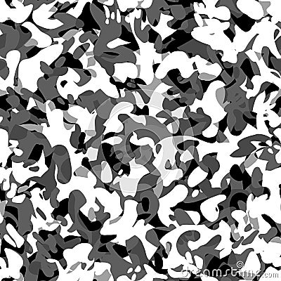 Monochromatic chaotic wild leopard skin patches seamless pattern Stock Photo