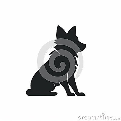 Monochromatic Dog Silhouette: Personal Iconography For 2d Game Art And Logo Design Cartoon Illustration