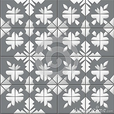 Monochromatic geometric seamless pattern with intriguing intersecting lines and shapes. Stock Photo