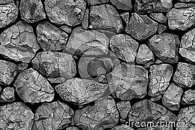 A monochromatic image of a stack of rocks. Suitable for various design projects Stock Photo