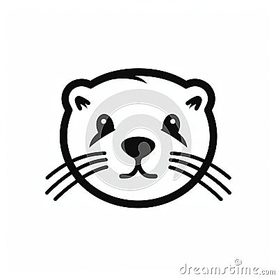 Monochromatic Minimalist Otter Icon: High Quality Photo For Logo Or Flickr Stock Photo