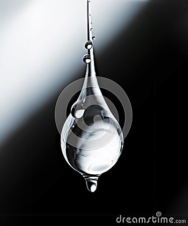 Monochromatic waterdrop, a fresh water droplet Stock Photo