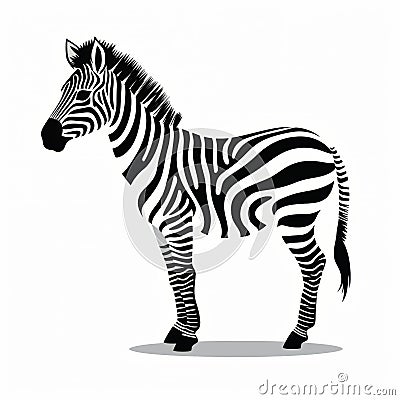 Monochromatic Zebra Graphic Design: A Symbolic Yankeecore Art Piece Cartoon Illustration