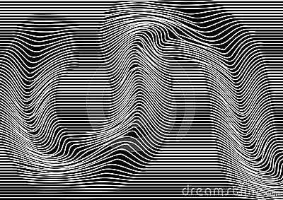 Monochrome abstract background with parallel horizontal lines. Striped texture. Vector Cartoon Illustration