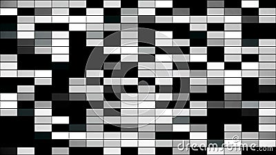 Monochrome abstract horizontal square pattern, seamless loop motion graphic background. Animation. Blue, black, and Stock Photo