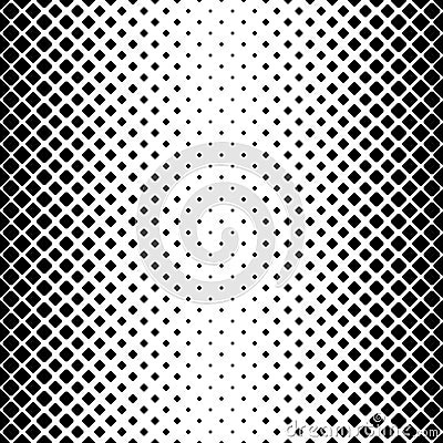 Monochrome abstract square pattern background - black and white geometrical vector design from diagonal rounded squares Vector Illustration