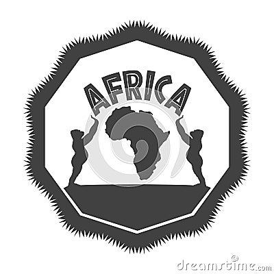Monochrome Africa symbol. Vector Illustration