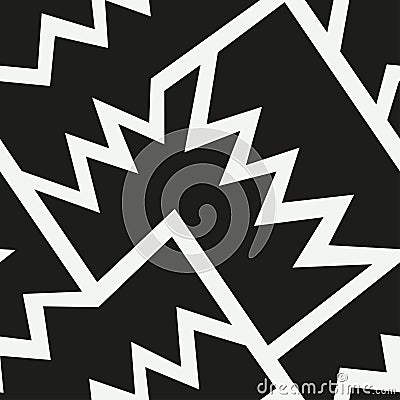 Monochrome african geometric seamless pattern Vector Illustration