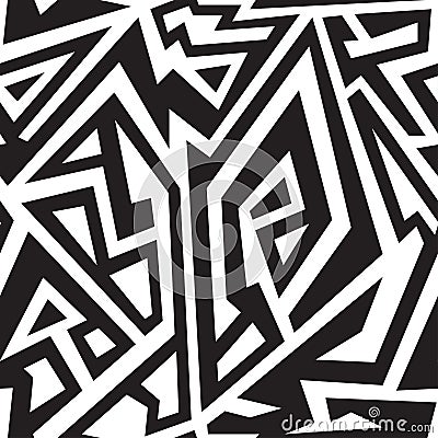 Monochrome african geometric seamless pattern. Stock Photo