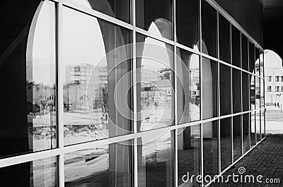 Monochrome architecture glass arches Stock Photo